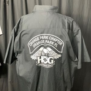 XXL Orange Park HOG Harley-Davidson owners Group black&white Button down shirt